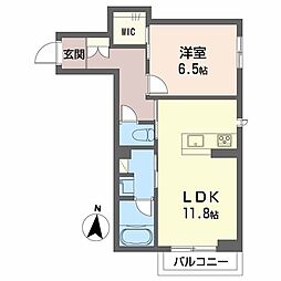 シャーメゾン南白土 1LDKの間取図画像