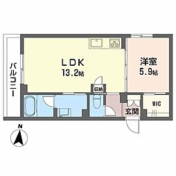 シャーメゾン南白土 1LDKの間取図画像