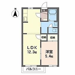 ヤマトハイツ2E 1LDKの間取図画像