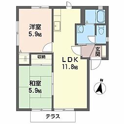 エレガント・カーサ 2LDKの間取図画像