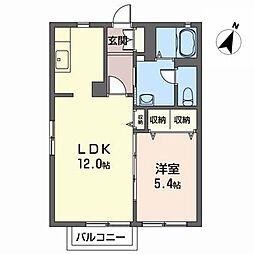 メゾネットやまと 1LDKの間取図画像