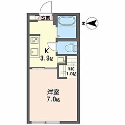 サンクレストM 1Kの間取図画像