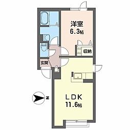 シャーメゾンハーバーシティ 1LDKの間取図画像