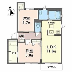 シャーメゾンヴェルジェ 2LDKの間取図画像