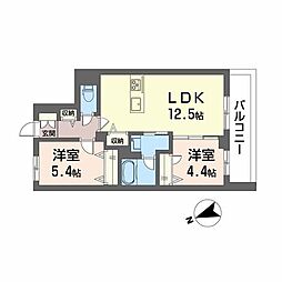 山形市十日町4丁目マンション 2LDKの間取図画像