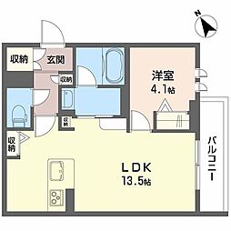 シャーメゾン 桜町 1LDKの間取図画像