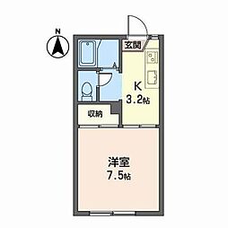 ハウディスライブ 1Kの間取図画像