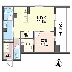 LUANA KAMISUGI 1LDKの間取図画像