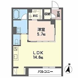 ＬＵＡＮＡ　ＫＡＭＩＳＵＧＩ 3階1LDKの間取り