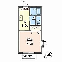 ジュネス文屋2 1Kの間取図画像
