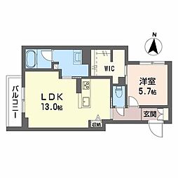オルトペディアA 1LDKの間取図画像