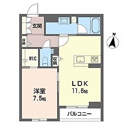 マグノリア上杉 1LDKの間取図画像