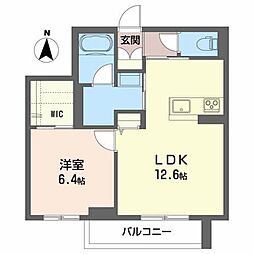 プレミアム虎丸 1LDKの間取図画像