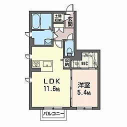 コート・ド・ボーヌ 1LDKの間取図画像