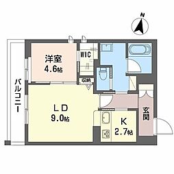 フォルビート八橋 1LDKの間取図画像
