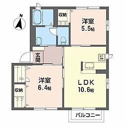 アルテールC 2LDKの間取図画像