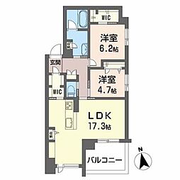 フロレゾン 2LDKの間取図画像
