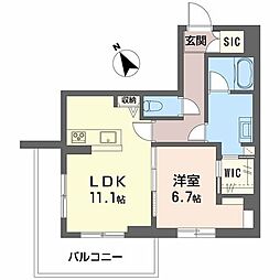 メゾンruebriller 1LDKの間取図画像