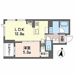 アンシャンテ長町南 1LDKの間取図画像