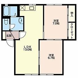 RinD 2LDKの間取図画像