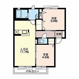 メゾン・ド・石蕗 2LDKの間取図画像