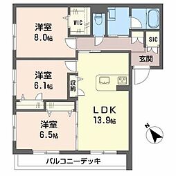エクセス 3LDKの間取図画像
