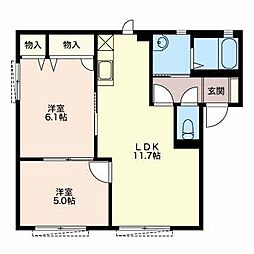 エルグラード 2LDKの間取図画像
