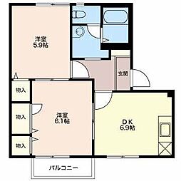 ライフコーポむらかみ 1LDKの間取図画像