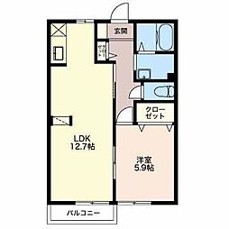 サンモール尾山 1LDKの間取図画像
