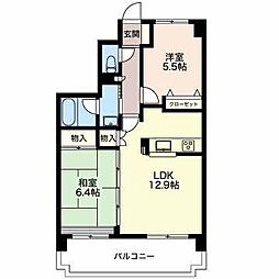 パン・シャトー 2LDKの間取図画像