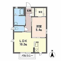 グレイスコート2 1LDKの間取図画像