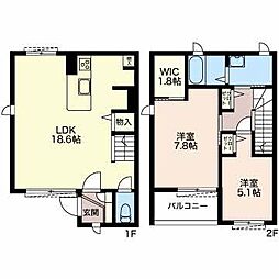 ブロードメゾンB 2LDKの間取図画像
