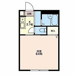 コーポHIRO 1Kの間取図画像