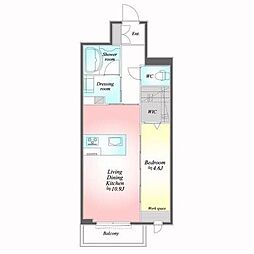 スアビス 1LDKの間取図画像