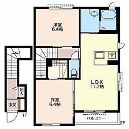 並木E 2LDKの間取図画像