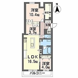 耀 3LDKの間取図画像