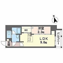 シュガーヒルズ大曽根テラス 1LDKの間取図画像