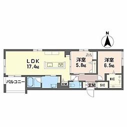 パストラルカーサ 1階2LDKの間取り
