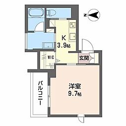 エクラージュ花町 1Kの間取図画像