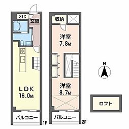 LifeofCalm 2LDKの間取図画像