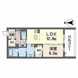オンブール広路 1LDKの間取図画像