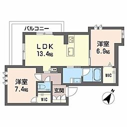 アーデルドルフ一社 2LDKの間取図画像