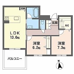 Mt.billion β 2LDKの間取図画像