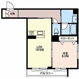 TERASS八田 1LDKの間取図画像