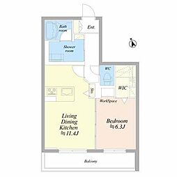 CS川原通 1LDKの間取図画像