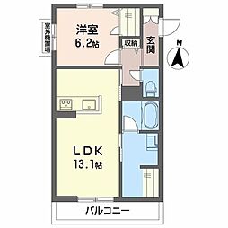 リラフォート 1LDKの間取図画像
