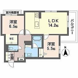 ファミール夜寒 2LDKの間取図画像