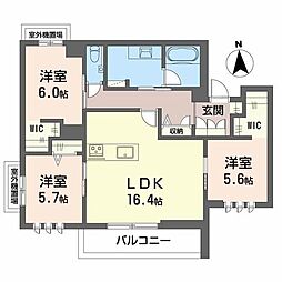 ファミール夜寒 3LDKの間取図画像