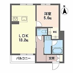 ファミール夜寒 1LDKの間取図画像