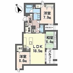 ダイヤモンドヒルズ覚王山 3LDKの間取図画像